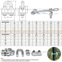 Factory Price 18-8 Steel M3 M4 M5 M6 M8 Great Quality SS304 U Type Wire Rope Clips - Image 6