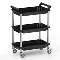 Customized Multi-Function 3 Tier Foldable Metal Storage Rolling Utility Cart with Wheels - Image 1