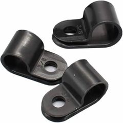 Black R Type Wire Clips Size 5 mm Color Black Clip Material Nylon Cable Diameter 9.5mm Application Elevator Systems Shape R, Rounded Or - Image 1