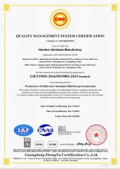 ISO certificate from Gaoyao Henslon Hardware Factory
