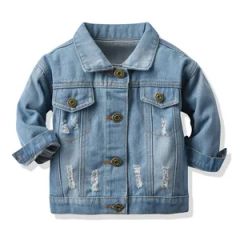 Trendy Design Red Rose Embroidery Childrens Ripped Blue Denim Jacket - Anhui Hualongteng Clothing Co., Ltd.