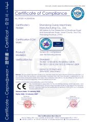 CE certificate from Shandong Dukas Machinery Manufacturing Co., Ltd.