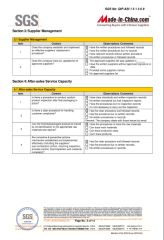 SGS report certificate from JOSO CORPORATION