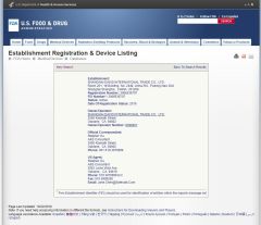 FDA renewed certificate of Shanghai Touch Industrial Development Co., Ltd. – certificate photo, supplier certificates section