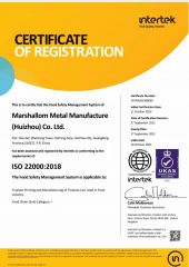 ISO 22000:2018 certificate from Shenzhen Maykun Packaging Co., Ltd