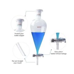 Customized Logo Borosilicate Glass Pear Shape Lab Separatory Funnel - Image 2