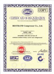 WSC Certificate certificate from Shanghai Bestrand Machinery Technology Co., Ltd.