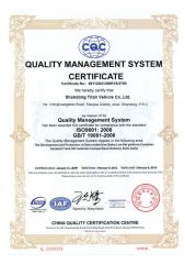 QUALITY MANAGEMENT SYSTEM certificate from Shandong Titan Vehicle Co., Ltd.