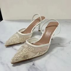 Za Designer Women's High Heel Sandals Summer Mesh Back Strap with Pearl Flower Height Increasing and Fashion Trend - Anhui Zhoushan E-Commerce Co., Ltd.