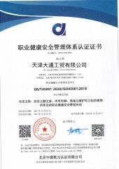 GB/T45001-2020/ISO45001:2018 certificate from TIANJIN WINTONG METAL PROCESSING CO., LTD.