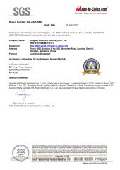 SGS Certificate certificate from Qingdao RS-World Machinery Co., Ltd.
