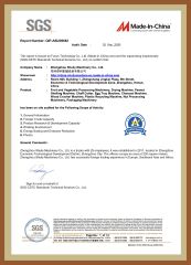 SGS certificate of Zhengzhou Shuliy Machinery Co., Ltd. – certificate photo, supplier certificates section