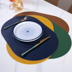 Hot Selling Leather Placemats Factory Oval Shape Dining Table Mat PVC Leather Place Mats Table Mat - Image 5