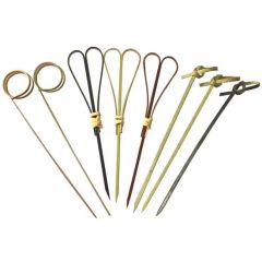 Fancy Small Knotted Bamboo Stick Cocktail Looped Skewers - Image 4