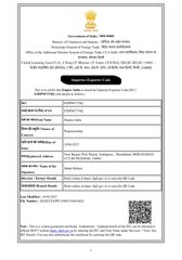 Import Export License certificate from Empire India