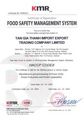 HACCP certificate from Công ty TNHH Thương Mại Xuất Nhập Khẩu Tân Gia Thành