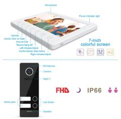 7 Inches Interphone 4 Wires Home Security Video Doorphone - Image 3