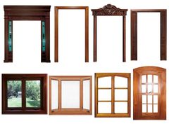 Wood Brown Door Frames Color Brown Material Wood Style Hexagonical Type Indoor, Outdoor Open Style Swing, - Image 1