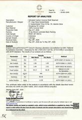 REPORT OF ANALYSIS certificate from PT. PAN AGRO SEJAHTERA