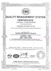 ISO9001 of Lathe machine certificate from Tengzhou Uni-Tech Co., Ltd.