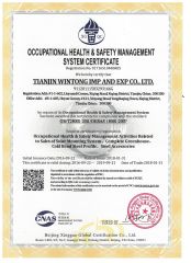 GB/T28001-2011/OHSAS 18001:2007 certificate from TIANJIN WINTONG METAL PROCESSING CO., LTD.