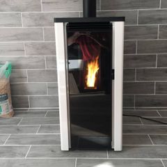 Wood Pellet Stove HP50S-White 2,200 sq. ft. Pellet Stove with a 47-lb Hopper in White – product photo 4, product detail gallery