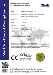 CE for EV Charger certificate of Wenzhou Jinling Electric Co., Ltd. – certificate photo, supplier certificates section