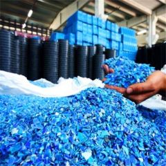 HDPE Blue Drum Scrap Clean Sorted Recycled Plastic Ready for Processing Wholesale Factory Bulk Cheap - Image 1