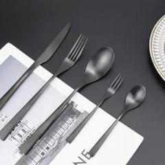304 Stainless Steel Spoon Fork Knife Hammer Point Cutlery Set/Tableware/Dinnerware - Image 2