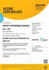 GRS certificate certificate from Efirsty Enterprise (Anhui) Co., Ltd.