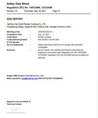 SDS2025 certificate from Taizhou City Florid Powder Coating Co., Ltd.