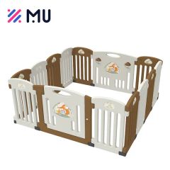 Plastic DIY 10 Panels Kid's Baby Indoor Fences Playpen with Game Gate - Image 1