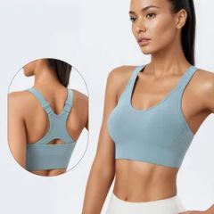 Cross-Border Racerback Gym Fitness Athletic Workout Sports Push-up Shockproof Adjustable Wire-Free Plus-Size Yoga Fitness Bra - Xiamen Ruliron Trading Co., Ltd.