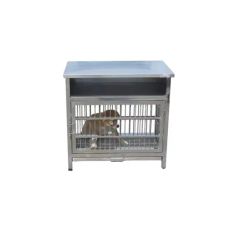 Vet Pet Treating Table Stainless Veterinary Dog Wet Treatment Table with Cage - Image 2