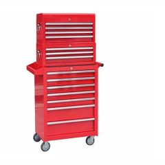 Rolling Tool Chest Cabinet with Tubular Cam Locks Lockable Castors Red - Image 3