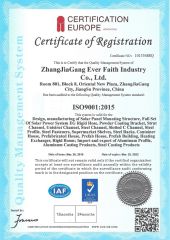 Certificate of solar mounting structure certificate from Zhangjiagang Ever Faith Industry Co., Ltd.