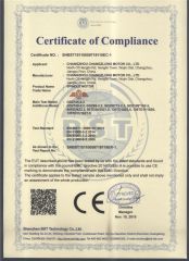CE 2 certificate from Changzhou Changlong Motor Co., Ltd.