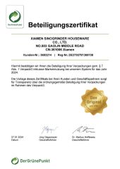EPR Germany certificate from Xiamen Sinogrinder Houseware Co., Ltd.