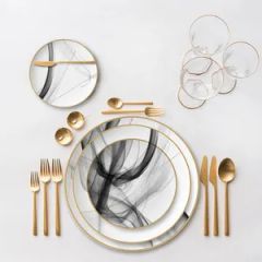 New Style Bone China Dinner Plate Set for Wedding Origin China Trademark No Style Modern Model NO. CD037 Feature Stocked - Image 2