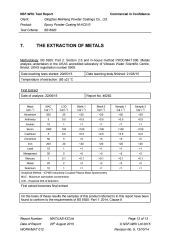 Gas test report certificate from Qingdao Sam Powder Coating Co., Ltd.