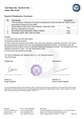 TUV RoHS certificate from GUANGZHOU SINO GROUP CO., LTD