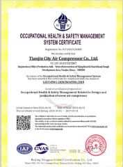 ISO certificate from Tianjin Great Air Compressor Co., Ltd.