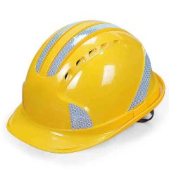 High Quality Safety Equipment Construction ABS on-Site Reflective Strip Safety Vented Helmet - Image 2