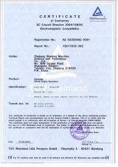 CE certificate of diesel generator certificate of Taizhou Artex Machinery Co., Ltd. – certificate photo, supplier certificates section