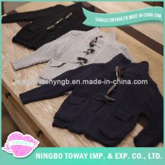 Children's Knitted Sweaters Pattern Black Hand Knitted Cardigans - Image 1