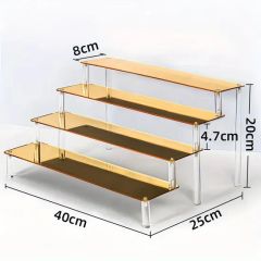 Custom Gold Figure Toy Acrylic Riser with 4 Steps Display Stand - Image 2