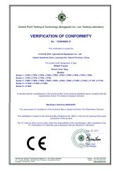 tractor CE certification certificate of Luoyang Silon Industrial Co., Ltd. – certificate photo, supplier certificates section