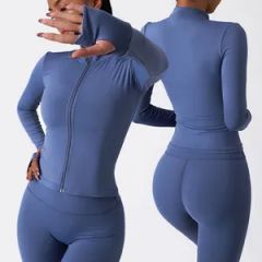 Custom Women's Sportswear Long Sleeve High Waist Yoga Wear Gym Jacket Seamless Activewear Yoga Set - Xiamen Ruliron Trading Co., Ltd.