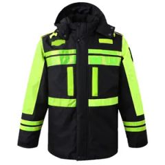 Fluorescent Cycling Waterproof Thick Cotton Jacket for Adults, Yellow Reflective Raincoat, Down Jacket - Henan Kaiwei Protective Equipment Co., Ltd.