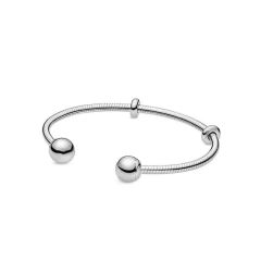 Fashion Snake Bone Rose Gold Square Pando-Ra S925 Sterling Silver Open Bangle - Image 3